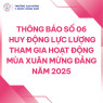 THÔNG BÁO SỐ 06  HUY ĐỘNG LỰC LƯỢNG THAM GIA HOẠT ĐỘNG MÙA XUÂN MỪNG ĐẢNG NĂM 2025